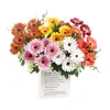 Buquê de flor artificial Margarida Africana de cinco pétalas, peça única, decoração suave realista de alta qualidade para casamentos, decoração de casa, fotografia, parede de flores e flores artificiais para paisagismo