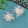 Novo Acessório de Cabelo Hanfu Original Feito à Mão em Estilo Antigo, Presilha de Cabelo de Crisântemo em Cores Quentes, Decoração Versátil e Elegante para Penteado com Flores em Relevo