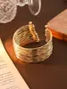 Pulsera de Onda Múltiple de Alta Gama de Moda Fresca Estilo Minimalista Abierta en Forma de C Pulsera Hip-Hop para Hombres y Mujeres