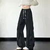 Calça Casual Reta Relaxada Preguiçosa Americana para Adolescentes Outono/Inverno 2026 Calça Longa Solta com Cordão
