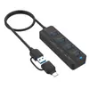 Nuevo Hub USB 3.2 GEN1 de 7 puertos 7 en 2 para computadora MACBOOK Divisor de alta velocidad Hub 3.0