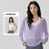 Cubierta Deportiva para Mujer, Conjunto de Fitness, Conjunto de Dos Piezas de Capas de Alta Gama, Top de Manga Larga Transpirable para Pilates, Cubierta para Yoga