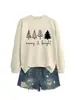 Sitio Independiente de Amazon 2025 Venta al por mayor Alegre y Brillante Otoño e Invierno Cuello Redondo Cómodo Casual Sudadera Pulóver
