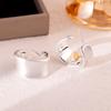 Aretes Geométricos Escarchados Plata Cepillada Estilo Moda Europea y Americana Elegantes Modernos Elegantes Lujo Accesible Aretes de Alta Gama para Mujer
