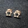 Pendientes Pequeños de Acero Inoxidable Estilo Coreano, Lote Mixto de 4 Colores, Nuevos Pendientes Temáticos de Murciélago y Pingüino para Invierno y Navidad