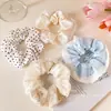 Suave con el cabello, elegante y con estilo, scrunchie, pasador de malla floral pequeño estilo coreano, accesorio para el cabello plisado de estilo de hada
