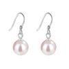 [14MM] Aretes de Cuentas de Plata Esterlina S925 púrpura oscuro para Mujer Coloridos Negro Oro Amarillo Rojo Blanco Perla Gancho para la Oreja Joyería
