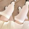 Meias Transparentes de Veludo Branco Leitoso Acima do Joelho Primavera e Verão Finas Estilo Japonês Feminino Meias de Seda Brancas Meias JK Pretas