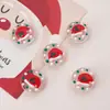Guirlanda de Natal Desenho Animado Pintada à Mão Presente Contas de Vidro Chatas DIY Pulseira Brincos Contas de Vidro Material para Acessórios