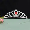 Diadema de Princesa Amor con Pedrería Corona Mágica Corona Elsa Accesorios para el Cabello Brillantes para Cumpleaños y Actuaciones Escénicas de Niñas