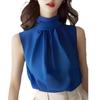 Top sin mangas Klein Blue de cuello halter y medio cuello alto para mujer, Nuevo estilo de verano 2026, Top sin mangas de estilo elegante francés
