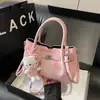 Nova Moda Primavera 2026 Bolsa Saco Tendência para Mulheres, Nova Versão Coreana, Bolsa de Mão Retro Única, Bolsa Texturizada para o Dia a Dia para Mulheres