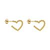 Pendientes de Marca French Simple de Forma Irregular Estilo Chic Amor Pendientes de Acero Titanio Chapado en Oro Real de 18k Pendientes