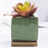 Vaso Quadrado para Suculentas Rachado Cor Colorida Cerâmica Combinação Vaso de Flores Mini de Mesa Pequeno Vaso Colorido Mobiliário Doméstico Recipiente para Flores