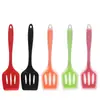 Espátula de Silicona, Utensilios de Cocina de Grado Alimenticio, Cuchara y Espátula para Cocinar, Espátula de Silicona para Sartén Antiadherente, Espátula Ranurada de Silicona, Utensilios de Cocina, Espátula