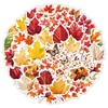 Juego de 50 pegatinas de graffiti de hojas de otoño transfronterizo, pegatinas decorativas impermeables para botellas de agua, pegatinas de hojas de otoño creativas y personalizadas al por mayor