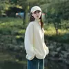 Suéter Pulôver de Meio Zíper Estilo Preguiçoso High-End Retrô Gola Outono e Inverno Novo Malha Solta Masculino