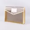 Bolsa de Archivo Transparente A4 con Broche de Presión Bolsa de Archivo de Plástico Bolsa de Documentos con Botón de Oficina Bolsa de Archivo Impermeable de Gran Capacidad