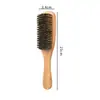 Cepillo para Barba de Bambú Transfronterizo, Cepillo para Cabeza de Aceite, Peine de Tres Filas, Cepillo para Cabello Roto, Peine Alisador de Pelo de Cerdas de Jabalí, Cepillo Limpiador de Barba para Hombres