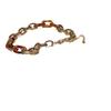 Pulsera de Cadena Dorada con Puntadas de Carey 'Hermanita de Dongdaemun' Estilo Coreano Acrílico Metal Joyería Estilo Hong Kong