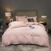 Nantong Hogar Textil Al por Mayor Clase A Materna e Infantil Rosa Juego de Cama de Cuatro Piezas Funda de Edredón Simple Conjunto de Tres de Cuatro Piezas LOGOTIPO Bordado
