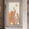 Pintura decorativa abstracta para pasillo, lujo ligero, elefante, pasillo, pintura colgante para pasillo, mural vertical de pasillo puerta a puerta