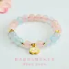 Pulsera de Cristal Rosa Natural Jueyu Ágata Rosa Flor de Durazno Pulsera de Cristal de Círculo Único Regalo para Mujer S4040402