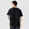Camiseta de Manga Corta con Bordado de Letras Estilo High Street para Hombre, Tendencia Verano 2026 Nuevo Estilo, Talla Grande Holgada de Media Manga, Negro