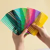 Peine Amazon transfronterizo de dientes anchos, recto y rizado, de colores, nueva herramienta para peinar el cabello, peine de masaje de dientes anchos sin mango