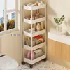Estante de Almacenamiento para Huecos de Cocina de Pie Multicapa Ultradelgado para Refrigerador Uso Doméstico con Ruedas Estante de Almacenamiento para Artículos Varios de Baño Carrito Pequeño