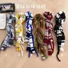 Cachecol estiloso, longo e estreito, versão de tricô, tira longa, cachecol estreito em forma de Y, novo estilo para mulheres, listras arco-íris 2k, versátil