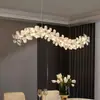 Candelabro de Cristal con Rama Minimalista y Lujoso para Comedor de Villa, Escalera Única, Mesa de Isla de Gama Alta, Lámpara de Techo de Forma Irregular Nueva