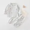 Ropa para bebé para primavera y otoño, conjunto dividido para recién nacidos, top y pantalones de algodón puro para otoño, Clase A, para niños y niñas de 0 a 3 años, ropa de otoño, ajustado