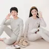 Conjunto de Ropa Interior Térmica Suave de Terciopelo para Adolescentes Niños y Niñas, Pijama de Algodón para Estudiantes de Secundaria y Preparatoria