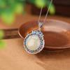 Colgante de plata de ley S925 con forma de jade hetiano, estilo nacional, cloisonné, con doce signos del zodíaco, colgante de plata con forma de la suerte