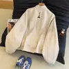 Elegante Chaqueta Bordada de Cuello en V para Mujer, Nuevo Estilo Otoño 2025, Talla Grande Ajuste Holgado Chaqueta Corta Top