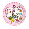 En stock dibujos animados hellokitty tema Hello Kitty fiesta de cumpleaños banderín de papel plato de papel vaso de papel mantel suministros de vajilla