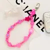 Corrente de Celular Curta em Formato de Coração Estilo Ins Coreano para Meninas, com Park Chae-Young/Jennie, Corrente com Pingente de Miçangas com Design Único
