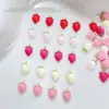 Joias para Nail Art de Morango Creme Popular na Internet Rosa Tridimensional Pequeno Fruto Morango Acessórios para Broca de Unha