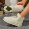 Botas de Nieve para Mujer para Exportación, Nuevo Modelo 2026, Forradas de Felpa, Talla Grande, Moda de Invierno, Botines Cortos Cálidos sin Cordones, Zapatos de Algodón para Mujer