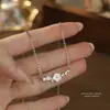 Colar Feminino S999 Prata Esterlina Novo Estilo Chinês Borboleta Camélia Design de Nicho Borboleta Elegante Flor Amor Corrente da Clavícula Versátil