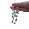 Aretes de Borla de Cristal Azul Glaciar, Estilo Largo, Lujo Accesible, Diseño Versátil, Aretes Personalizados de Vacaciones Playa Primavera y Verano