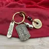 Colgante Llavero del Dios de la Riqueza de los Cinco Caminos Zhao Gongming con Bodhi de Estrella y Luna, Monedas de los Cinco Emperadores, Pixiu Atractor de Riqueza y el Amuleto Atractor de Riqueza del Dios de la Riqueza Wuzhongwu