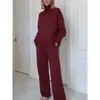 Sitio Independiente Transfronterizo 2026 Comercio Exterior Europeo y Americano Amazon Nuevo Estilo Sudadera Holgada de Color Sólido Elegante y Pantalones de Pierna Ancha Conjunto de 2 Piezas
