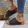Sapatos femininos de comércio exterior europeu e americano transfronteiriços, cunha, estação independente, chinelos, simples, plus size, 2024, novas sandálias, roupa externa feminina 43