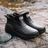 Botas de Chuva de Moda Transfronteiriças para Homens, Sapatos de Água Confortáveis para Exterior de Cano Curto, Sapatos de Borracha Versáteis Antiderrapantes para Cozinha, Sapatos Impermeáveis para Lavar Carro