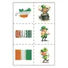 Stickers de tatuajes de purpurina irlandeses St. Pegatinas de maquillaje para fiesta navideña de Patrick trébol de cuatro hojas expresión cara impermeable