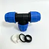 Codo en T de conexión rápida de PE de diámetro igual, conector en T de plástico de 1/2 pulgada sin fusión por calor para riego de huertos, conector rápido de tubería de PE