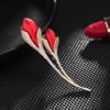 Broche Rosa Roja Nicho de Alta Gama Femenino Elegante Retro Broche Elegante Corsage Accesorios de Ropa Venta al por Mayor para Hombres