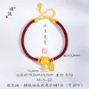 Tienda de joyería pulsera de la suerte con amuleto del zodiaco oveja enchapada en oro con hilo rojo para el año de nacimiento de mujer